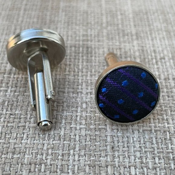 Men Cuff Links Blue/Silver Tone Fashion Cufflink Men Jewelry Shirt Cuff Stud - Picture 6 of 6